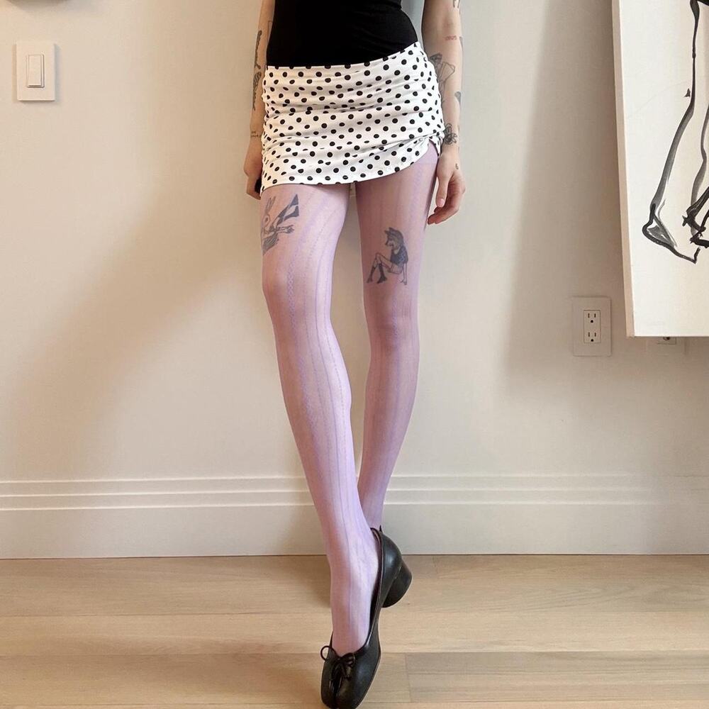 Sheer striped tights in soft
